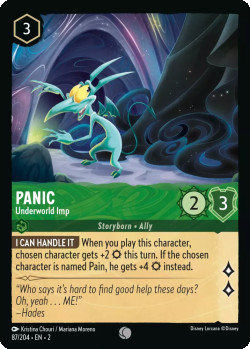 Disney Lorcana Trading Card Game Rise of the Floodborn PANIC Underworld Imp