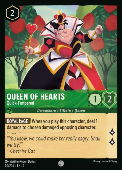 Disney Lorcana Trading Card Game Rise of the Floodborn QUEEN OF HEARTS Quick