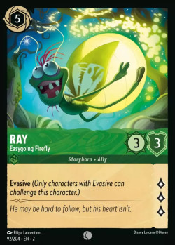 Disney Lorcana Trading Card Game Rise of the Floodborn RAY Easygoing Firefly