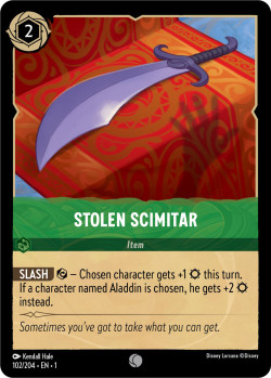 Disney Lorcana Trading Card Game The First Chapter STOLEN SCIMITAR