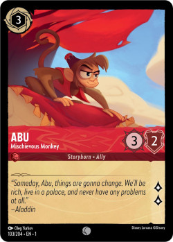 Disney Lorcana Trading Card Game The First Chapter ABU Mischievous Monkey