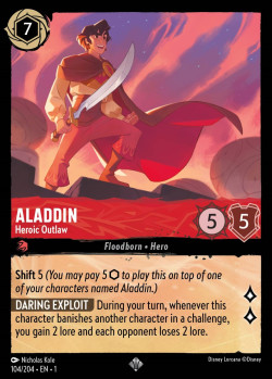 Disney Lorcana Trading Card Game The First Chapter ALADDIN Heroic Outlaw