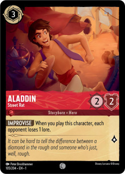 Disney Lorcana Trading Card Game The First Chapter ALADDIN Street Rat