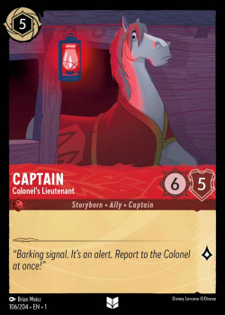 Disney Lorcana Trading Card Game The First Chapter CAPTAIN Colonel's Lieutenant