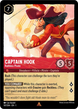 Disney Lorcana Trading Card Game The First Chapter CAPTAIN HOOK Ruthless Pirate