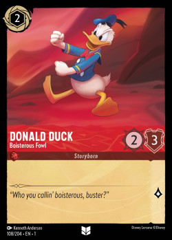 Disney Lorcana Trading Card Game The First Chapter DONALD DUCK Boisterous Fowl
