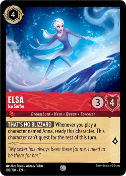 Disney Lorcana Trading Card Game The First Chapter ELSA Ice Surfer