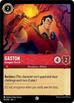 Disney Lorcana Trading Card Game The First Chapter GASTON Arrogant Hunter