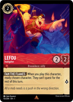 Disney Lorcana Trading Card Game The First Chapter LEFOU Instigator