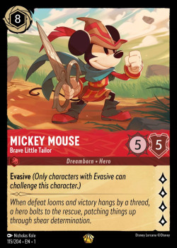 Disney Lorcana Trading Card Game The First Chapter MICKEY MOUSE Brave Little Tailor