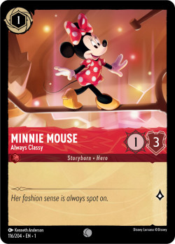 Disney Lorcana Trading Card Game The First Chapter MINNIE MOUSE Always Classy