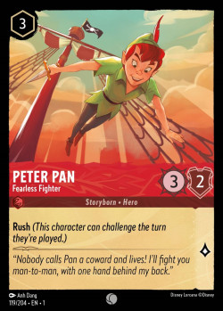 Disney Lorcana Trading Card Game The First Chapter PETER PAN Fearless Fighter