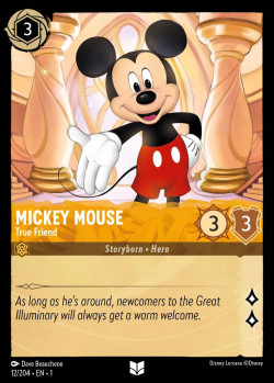 Disney Lorcana Trading Card Game The First Chapter MICKEY MOUSE True Friend