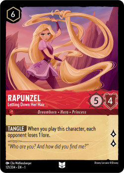 Disney Lorcana Trading Card Game The First Chapter RAPUNZEL Letting Down Her Hair