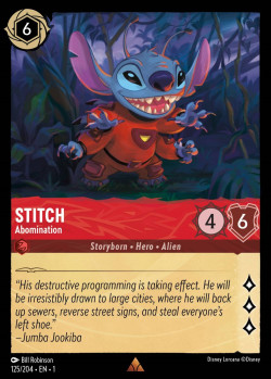 Disney Lorcana Trading Card Game The First Chapter STITCH Abomination