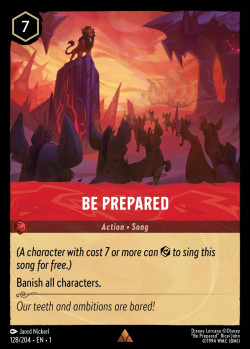 Disney Lorcana Trading Card Game The First Chapter BE PREPARED