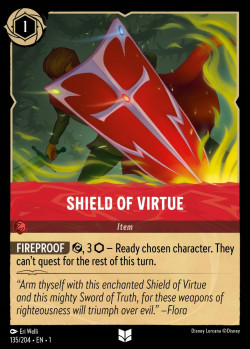 Disney Lorcana Trading Card Game The First Chapter SHIELD OF VIRTUE