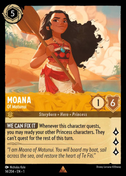 Disney Lorcana Trading Card Game The First Chapter MOANA Of Motunui