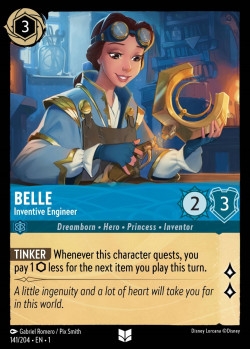 Disney Lorcana Trading Card Game The First Chapter BELLE Inventive Engineer