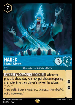 Disney Lorcana Trading Card Game The First Chapter HADES Infernal Schemer