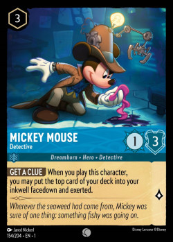 Disney Lorcana Trading Card Game The First Chapter MICKEY MOUSE Detective