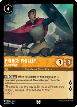 Disney Lorcana Trading Card Game The First Chapter PRINCE PHILLIP Dragonslayer