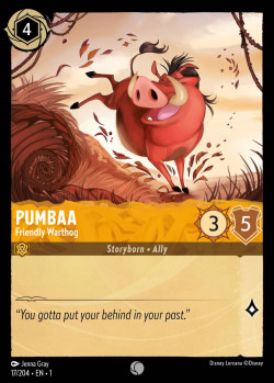 Disney Lorcana Trading Card Game The First Chapter PUMBAA Friendly Warthog