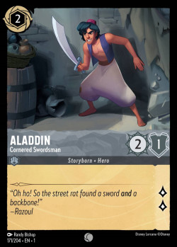 Disney Lorcana Trading Card Game The First Chapter ALADDIN Cornered Swordsman