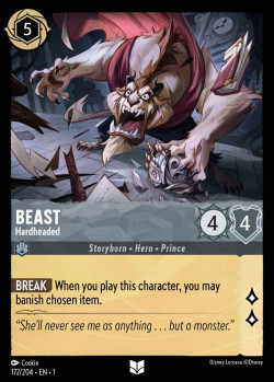 Disney Lorcana Trading Card Game The First Chapter BEAST Hardheaded