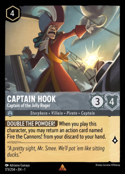 Disney Lorcana Trading Card Game The First Chapter CAPTAIN HOOK Captain of the Jolly Roger