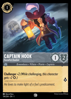 Disney Lorcana Trading Card Game The First Chapter CAPTAIN HOOK Forceful Duelist