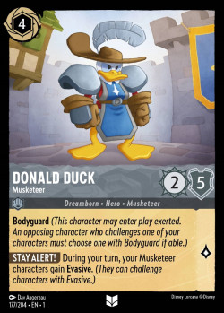 Disney Lorcana Trading Card Game The First Chapter DONALD DUCK Musketeer