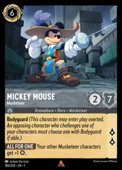 Disney Lorcana Trading Card Game The First Chapter MICKEY MOUSE Musketeer