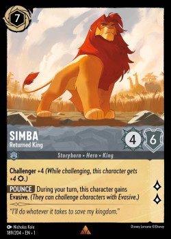 Disney Lorcana Trading Card Game The First Chapter SIMBA Returned King