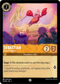 Disney Lorcana Trading Card Game The First Chapter SEBASTIAN Court Composer