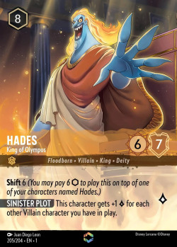 Disney Lorcana Trading Card Game The First Chapter HADES King of Olympus