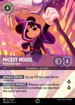 Disney Lorcana Trading Card Game The First Chapter MICKEY MOUSE Wayward Sorcerer