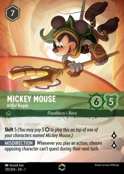 Disney Lorcana Trading Card Game The First Chapter MICKEY MOUSE Artful Rogue