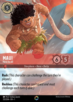 Disney Lorcana Trading Card Game The First Chapter MAUI Hero to All