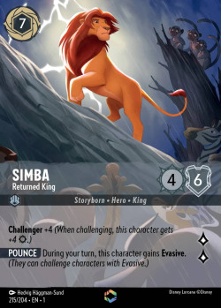Disney Lorcana Trading Card Game The First Chapter SIMBA Returned King