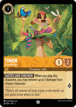 Disney Lorcana Trading Card Game The First Chapter TIMON Grub Rustler