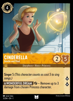 Disney Lorcana Trading Card Game The First Chapter CINDERELLA Gentle and Kind