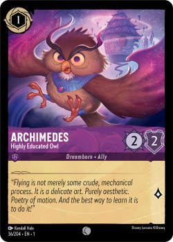 Disney Lorcana Trading Card Game The First Chapter ARCHIMEDES Highly Educated Owl