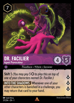 Disney Lorcana Trading Card Game The First Chapter DR. FACILIER Agent Provocateur