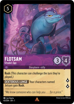 Disney Lorcana Trading Card Game The First Chapter FLOTSAM Ursula's Spy