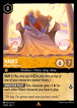 Disney Lorcana Trading Card Game The First Chapter HADES King of Olympus