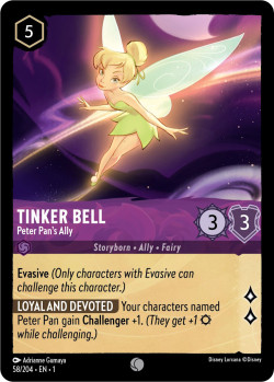 Disney Lorcana Trading Card Game The First Chapter TINKER BELL Peter Pan's Ally