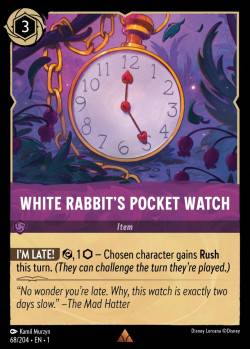 Disney Lorcana Trading Card Game The First Chapter WHITE RABBIT'S POCKET WATCH