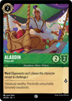 Disney Lorcana Trading Card Game The First Chapter ALADDIN Prince Ali