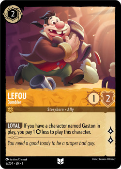 Disney Lorcana Trading Card Game The First Chapter LEFOU Bumbler